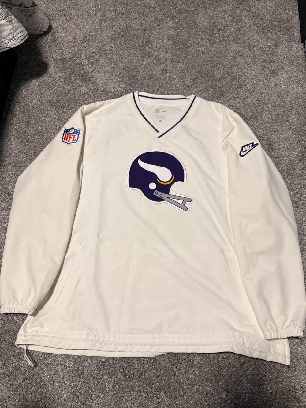 Nike White Pullover Windbreaker Minnesota Vikings Men’s XL